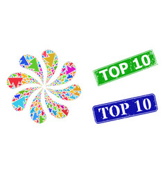 Textured Top 10 Seals And Mountains Icon Bright