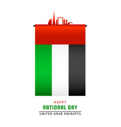 Uae Flag With Famous Architecture On White