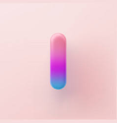 3d Colorful Gradient Letter I On A Light