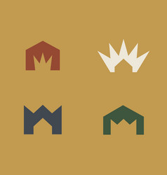 Abstract Crown House Logo Set King Royal Sign