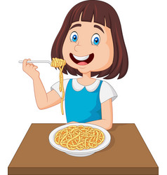 Little Girl Eating Spaghetti