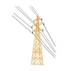 Power Line Electric Transmission Tower Isolated