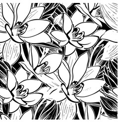 Seamless Black And White Floral Pattern