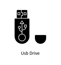 Usb Drive Solid Icons Simple Stock Illus