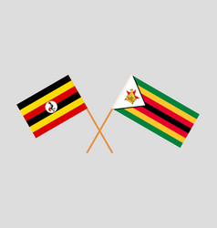 Crossed Flags Of Uganda And The Republic Of