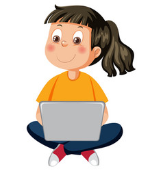 Cute Girl Using Laptop