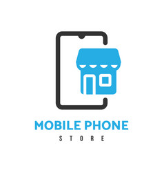 Mobile phone store logo Royalty Free Vector Image