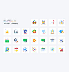 25 Economy Flat Color Icon Pack