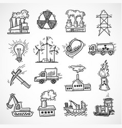 Industrial Sketch Icon Set