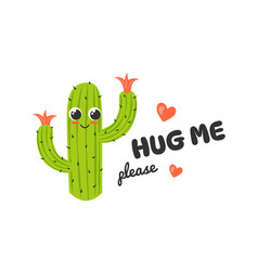 Funny Cactus Hug Cartoon Comic Mexican Succulent