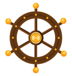 Ship Wheel On A White Background