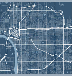 Detailed Map Of Tulsa City Linear Print Map