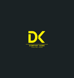 Initial Letter D K Dk Or Kd Minimal Logo