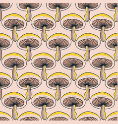 Mushrooms Lineup Seamless Pattern