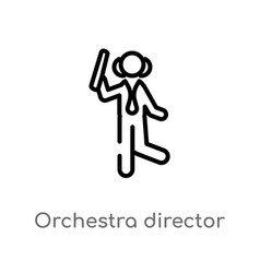 Outline Orchestra Director With Stick Icon