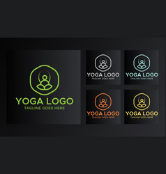 Yoga Logo Meditation Logogreen Blue And Black