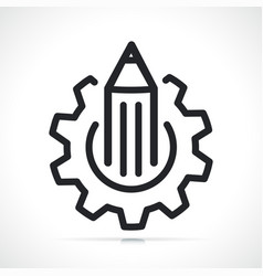 Pencil In Gear Line Icon