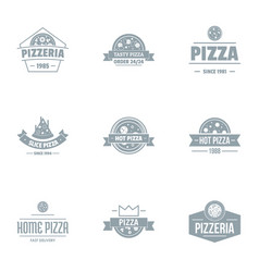 Pizza Pie Logo Set Simple Style