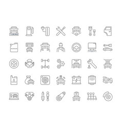 Set Simple Icons Garage And Car Service