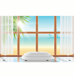 White Podium In House On Beach