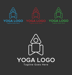 Yoga Logo Meditation Logogreen Red Blue And White