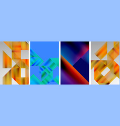 A Collage Of Four Colorful Geometric Patterns On A