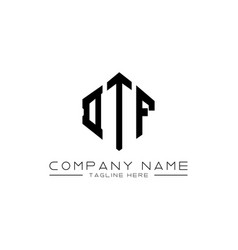 Dtf Letter Logo Design With Polygon Shape