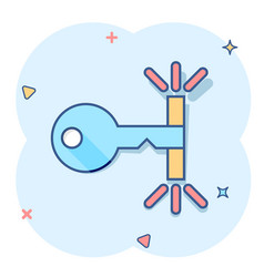 Locker Icon In Comic Style Padlock Password