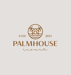 Palm House Resort Logo Template Universal