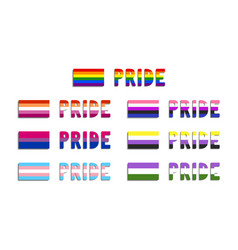 Set Of Sexual Identity Pride Flags Lgbt Symbols