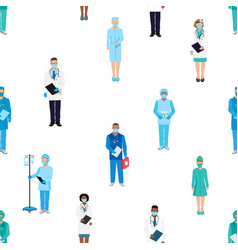 Doctors And Nurses Seamless Pattern