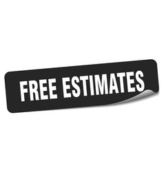 Free Estimates Sticker Label