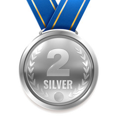 Silver Medal On Blue Ribbon Competition Award