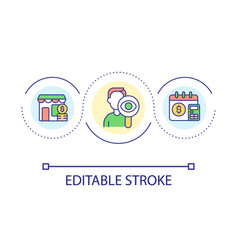 Tracking Small Business Finances Loop Concept Icon