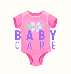 Baby Care Banner Pink Onesie Clothing For Infant