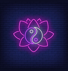 Yin Yang And Lotus Neon Sign