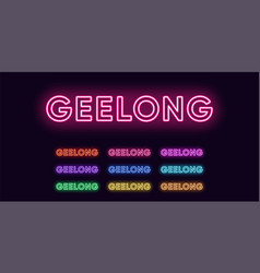 Neon Geelong Name City In Australia Text