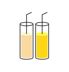 Orange Juice Glass Icon Logo