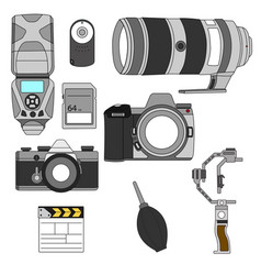 Set Photography Equipment Icons