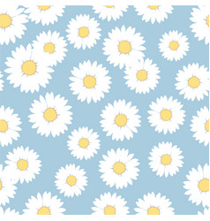 Hand Drawn Daisy Flower Doodle Seamless Pattern