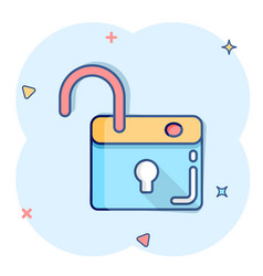 Locker Icon In Comic Style Padlock Password