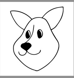 Portrait Of A Corgi Dog In Doodle Cartoon Style