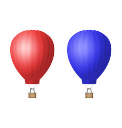 3d Realistic Red And Blue Hot Air Balloon