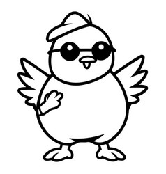 Cute Chicken Cartoon Character Design Isolated