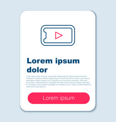 Line Online Play Video Icon Isolated On Grey