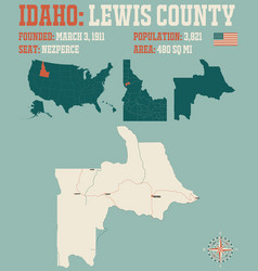 Map Lewis County In Idaho