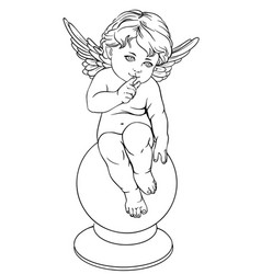 Baby On A Pedestal With Wings