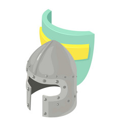 Medieval Helmet Icon Isometric Warrior