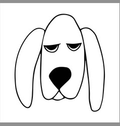 Portrait Of A Basset Hound Dog In Doodle Cartoon