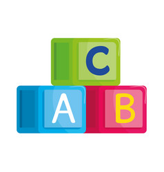 Alphabet Cubes With Letters A B C In White